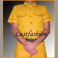 LF201.9 - Leather shirt yellow / black
