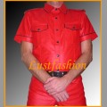LF201.7 - Leather shirt red / black