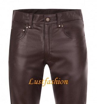 Lederhose Lederjeans dunkelbraun Lederhose Lederjeans dunkelbraun