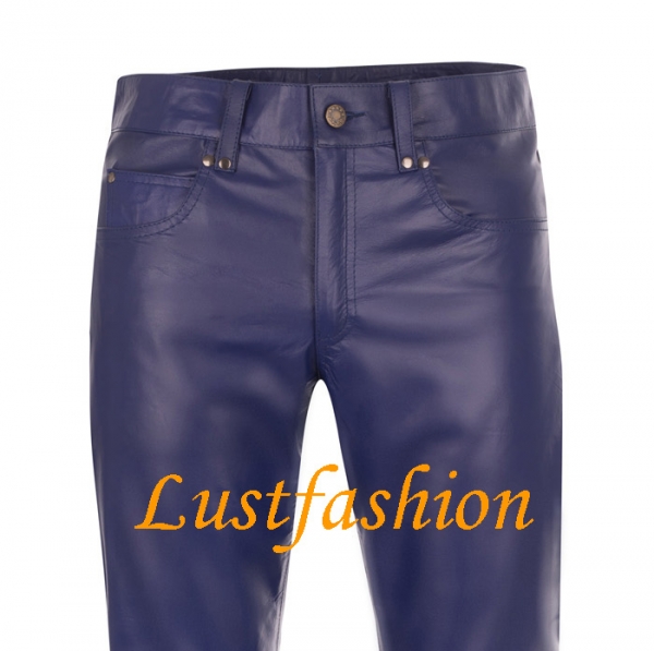 Lederhose Lederjeans dunkelblau Lederhose Lederjeans dunkelblau