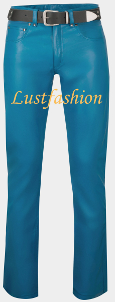 Lederjeans denim blau Lederjeans denim blau