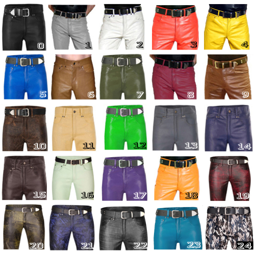 Leder- Latzhose in verschiedenen Farben