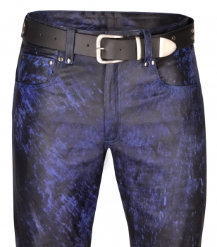 Lederhose Lederjeans blau-antik W38 L38 RV