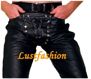 Cod Piece Lederhose schwarz W36 L34
