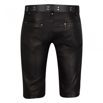 Preview: Leather shorts Bermuda-style black W32 unlined