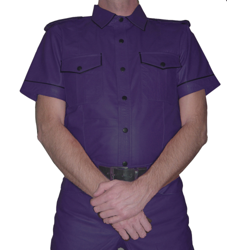 Leather shirt purple