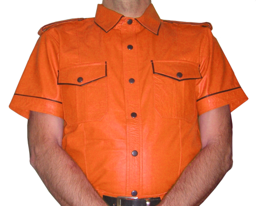 Leather shirt orange
