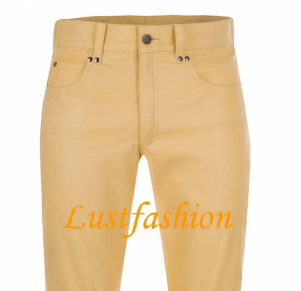 Leather trousers unlined creme W34 L30
