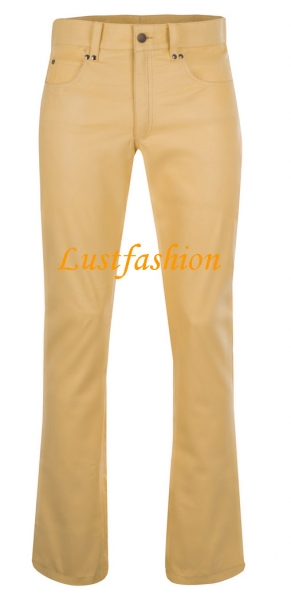 Leather trousers unlined creme W34 L30