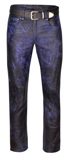 Lederhose Lederjeans blau-antik W38 L38 RV