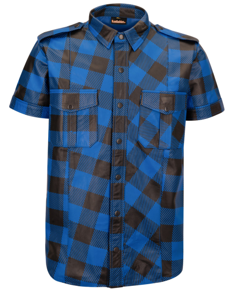 Leather shirt checkered, many colours