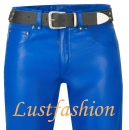 Lederhose Lederjeans blau