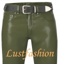 Lederjeans olivgrün