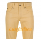 Leather trousers unlined creme W34 L30