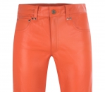 Leather jeans orange W30 L34