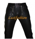 Leather trousers in carpenter style