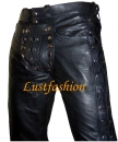 Leather jeans with lacing unlined W32 L32